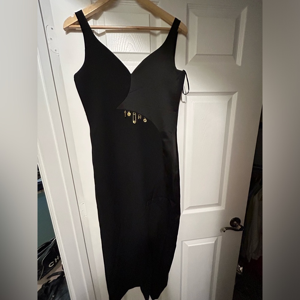 Black Asymmetrical midi Dress
